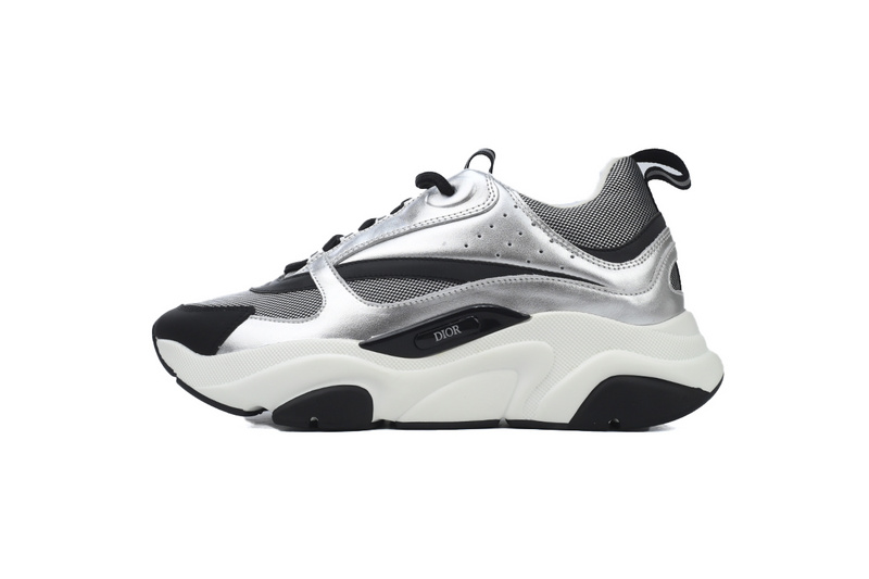 e3e9a2ab6ce4ada86799eb8f65cbdb74 Dior Black Grey Silver 'B22' Sneakers Cream - Image 1