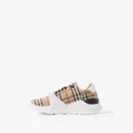 Burberry House Check Pattern Canvas Sneakers Beige/White