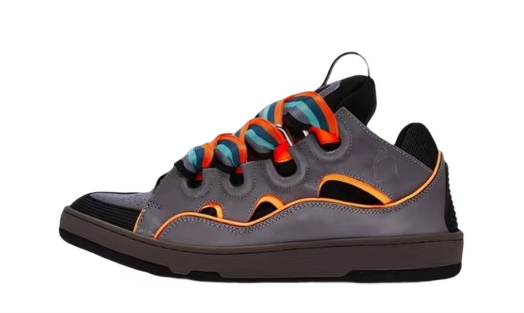 eb2fae2f715cd9eab0606d81530d9743 Lanvin Curb Sneaker Grey Orange - Image 1