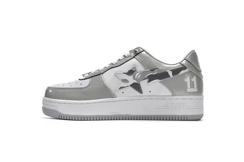 ed0e7ff4252c55dfa2b583ec6c71a325 A Bathing Ape Bape Sta Low White Grey Mirror Surface - Image 1