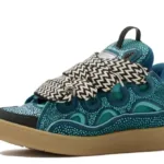 Lanvin Leather Curb Crystal Petrol Blue Men's - FM-SKRK11-STRA-H21