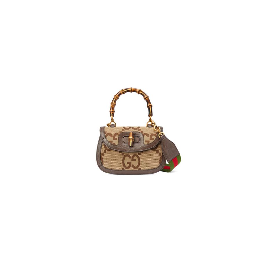 f147f061e14885e9a9338ea0c5f340b5 GUCCI BAMBOO 1947 JUMBO GG SMALL TOP HANDLE BAG - Image 1